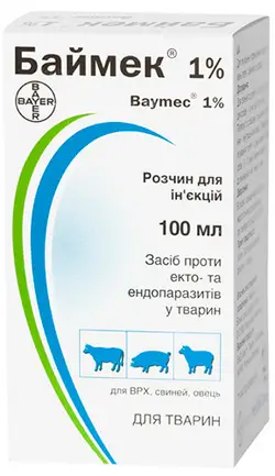 Розчин для ін'єкцій Bayer Baymec від бліх и кліщів, 100 мл