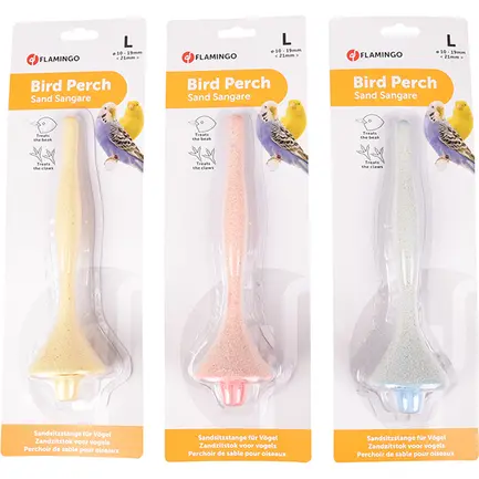 Flamingo Sand Perch Plastic ФЛАМІНГО ПІЩАНА ЖЕРДИНКА для птахів 21,5 (Д) х 1-1,9 (Діам.) см, заг. довжина 24 см