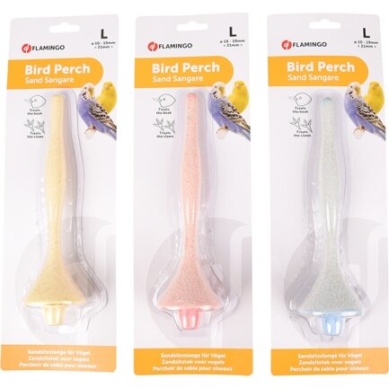 Flamingo Sand Perch Plastic ФЛАМІНГО ПІЩАНА ЖЕРДОЧКА для птахів 21,5 (Д) х 1-1,9 (Діам.) см, заг. довжина 24 см