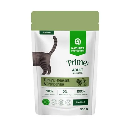 Nature's Protection Prime Sterilised Adult Cats Turkey, Pheasant and Cranberries Вологий корм для стерилізованих котів з індичкою, фазаном і журавлиною, 300 г