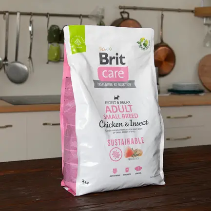 Сухий корм Brit Care Dog Sustainable Adult Small Breed для собак малих порід, з куркою та комахами, 3 кг: додаткове фото 8