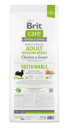 Сухий корм Brit Care Dog Sustainable Adult Medium Breed для собак середніх порід, з куркою та комахами, 12 кг: додаткове фото 5