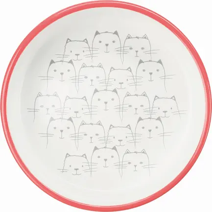Миска Trixie для котів коротконосих порід, керамічна, 15 см, 300 мл (коралова/біла): додаткове фото 2