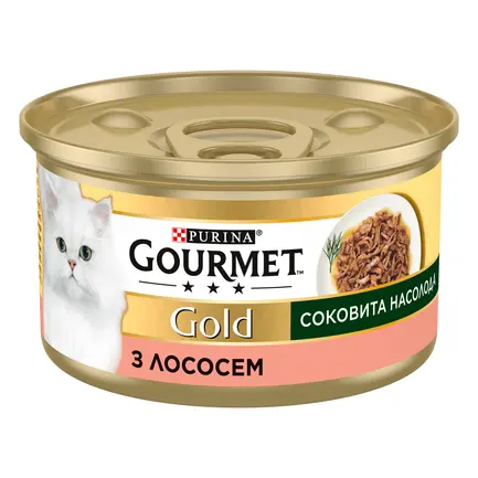 Вологий корм GOURMET Gold "Соковита насолода" для дорослих котів з лососем 85 г: додаткове фото 2