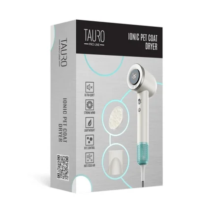 Tauro Pro Line Ручний фен для сушіння шерсті домашніх тварин з технологією генерації негативних іонів з вилкою ЄС, білий: додаткове фото 2