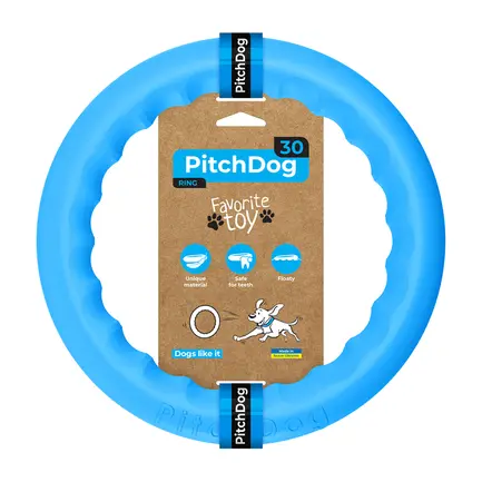 Кільце для апортировки PitchDog30, діаметр 28 см, блакитний, версія EN