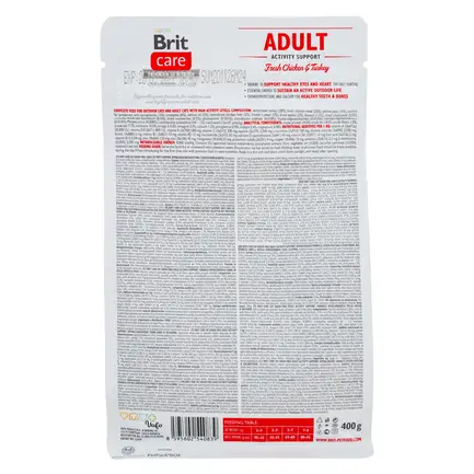 Сухий корм Brit Care Cat GF Adult Activity Support для котів, які живуть на вулиці, індичка та курка, 400 г: додаткове фото 3