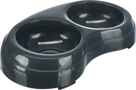 Миска Trixie для собак, подвійна, 2х200 л, d:10 cм, 25х4х13 см (пластик): додаткове фото 2