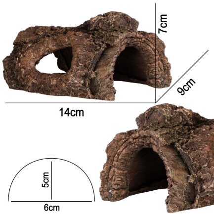 Декорація укриття Terrario Wood Cave S 14x9x7см (15108) — Фото 2