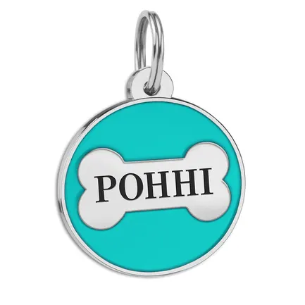 Емальований Адреса BronzeDog Кісточка для Собак Бірюзовий M: додаткове фото 2