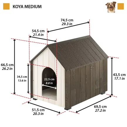 Ferplast KENNEL KOYA MEDIUM Буда для собак дерев&#039;яна — Фото 1