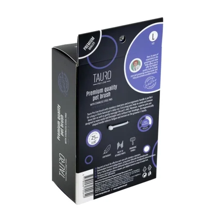 Tauro Pro Line Royal Щітка пластикова тонкі та м'які зубчики з нержавіючої сталі 25 мм, фіолетова, велика 17,5 x 10,6 x 6,2 см: додаткове фото 7