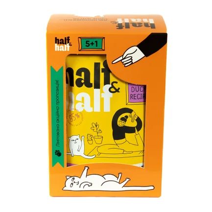 Набір вологих кормів Half&Half "5+1" для дорослих котів, шматочки з качкою у соусі, паучі, 6 шт*100 г: додаткове фото 3