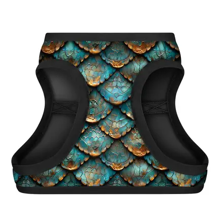 Шлея для собак м'яка WAUDOG Clothes з QR адресником, малюнок "Луска", S2, В 46-50 см, С 43-45 см: додаткове фото 2