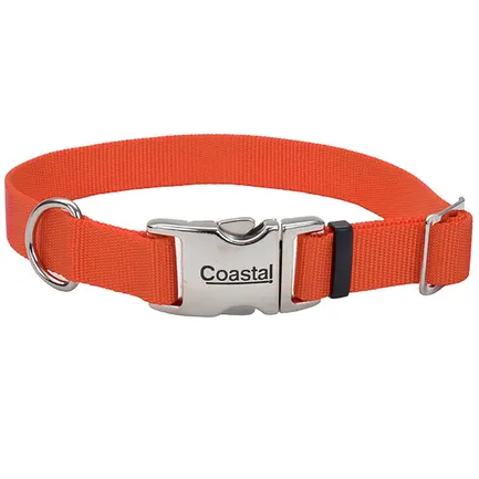Coastal Metal Buckle КОСТАЛ МЕТАЛ нашийник для собак, 2.5х36-51cм Апельсиновий