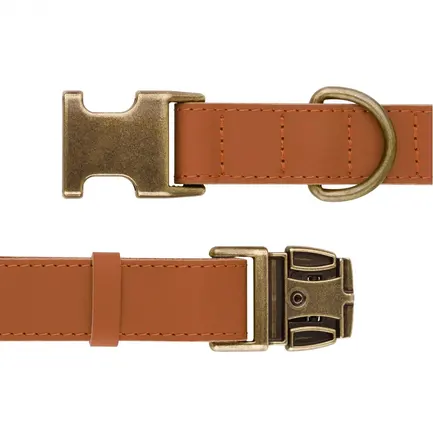 Нашийник для собак шкіряний BronzeDog Antiq тауні L: додаткове фото 4