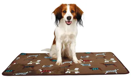 Килимок Trixie FunDogs для собак, плюшевий, з собачками, 90х68 см (коричневий): додаткове фото 2