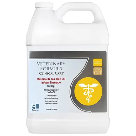 Veterinary Formula Clinical Care Oatmeal&Tea Tree Oil Infuser Shampoo ВЕТЕРИНАРНА ФОРМУЛА ЗВОЛОЖУВАЛЬНИЙ шампунь для собак, антибактеріальний, протизапальний 3,8 л
