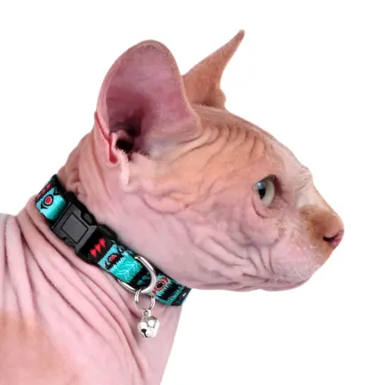 Нашийник для Котів BronzeDog Urban Нейлоновий з Пластиковою Пряжкою та Дзвіночком Інки XS: додаткове фото 5