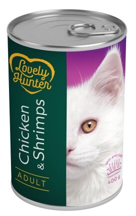 Вологий корм для дорослих котів з куркою і креветками Lovely Hunter Adult Chicken and Shrimps 400 г