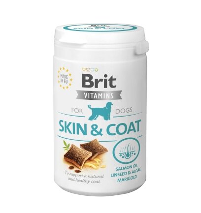 Вітаміни для собак Brit Vitamins Skin and Coat для шкіри і шерсті, 150 г