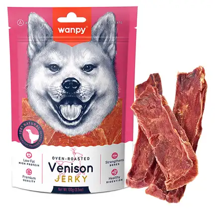 Wanpy Venison Jerky ВАНПІ В’ЯЛЕНА ОЛЕНИНА З КАЧКОЮ СЛАЙСИ лакомство для собак 0,1 кг