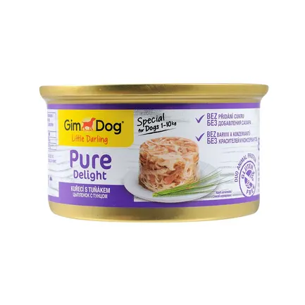 Вологий корм GimDog LD Pure Delight для собак мініатюрних порід, з куркою та тунцем, 85 г: додаткове фото 3