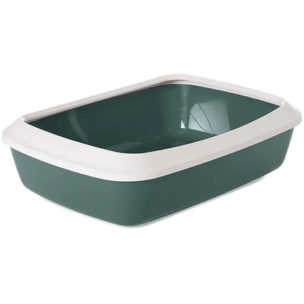 Savic Iriz Nordic Litter Tray САВІК АЙРІЗ НОРДІК лоток туалет з бортиком для котів, сіро-зелений 50х37х13см