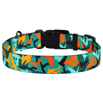 Нашийник для Собак BronzeDog Urban Camo Нейлоновий з Пластиковою Пряжкою Зелений M: додаткове фото 4
