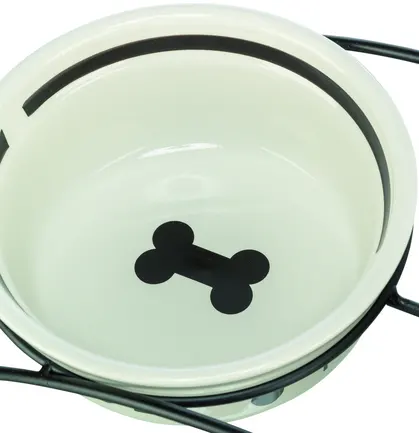 Миска Trixie Food керамічна для собак 0,25 л d 13 см біло-чорна: додаткове фото 2