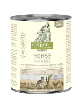 ISEGRIM Horse pure with Chokeberries, Champignons & Wild Herbs 800 г. Вологий корм для собак. Конина з горобиною