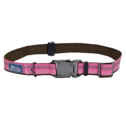 Coastal K9 Explorer Collar КОСТАЛ К9 ЕКСПЛОРЕР світловідбивний нашийник для собак, 2.5х46-66см Рожевий