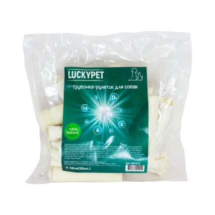 Трубочка рулетик №4, 9-10см, 20шт/уп, Lucky Pet