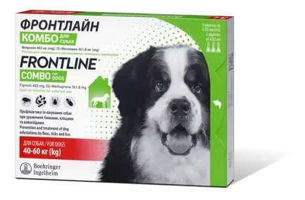 Краплі на холку Boehringer Ingelheim Frontline Combo для собак від 40 до 60 кг 3 піпетки: додаткове фото 3