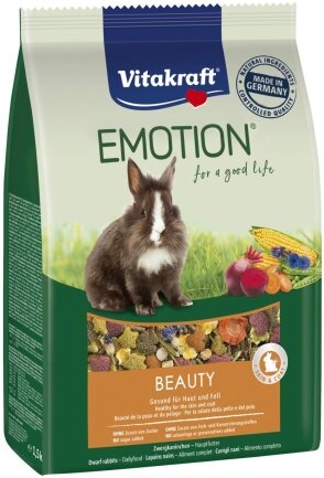 Корм Vitakraft Emotion Beauty для кроликів, для краси шкіри та шерсті, 1,5 кг