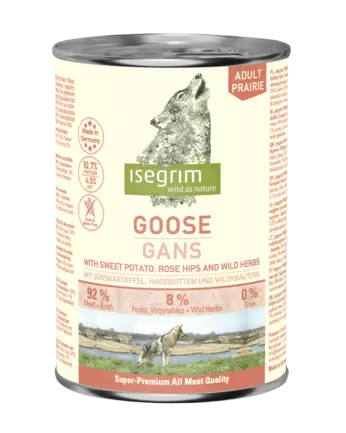 ISEGRIM Goose with Sweet Potato, Rose Hip & Wild Herbs 400 г. Вологий корм для собак. Гуска з бататом, шипшиною та травами