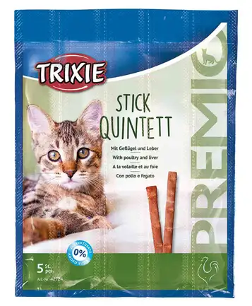 Ласощі Trixie Premio Quadro-Sticks для котів, домашня птиця та печінка, 5 шт