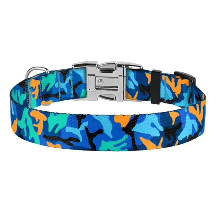 Нашийник для Собак BronzeDog Urban Camo Нейлоновий з Металевою Пряжкою Синій L: додаткове фото 3