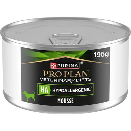 Вологий дієтичний корм PRO PLAN VETERINARY DIETS HA Hypoallergenic для дорослих собак та цуценят для зниження ознак інгредієнтної та нутрієнтної непереносимості мус 195 г