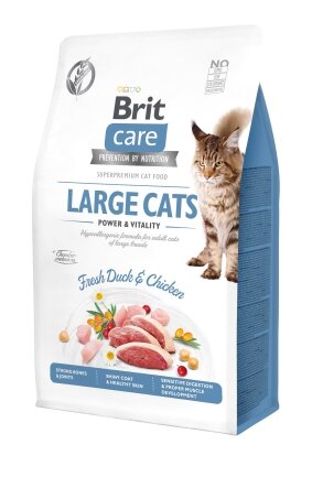 Сухий корм Brit Care Cat GF Large Power &amp; Vitality для котів великих порід, качка та курка, 400 г