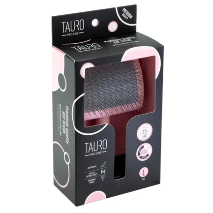 Tauro Pro Line Royal Щітка пластикова тонкі та м'які зубчики з нержавіючої сталі 25 мм, рожева, велика 17,5 x 10,6 x 6,2 см: додаткове фото 3