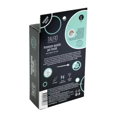 Tauro Pro Line Royal Щітка пластикова тонкі та жорсткі зубчики з нержавіючої сталі 11 мм, м'ятна, велика 17,5 x 10,6 x 6,2 см: додаткове фото 4