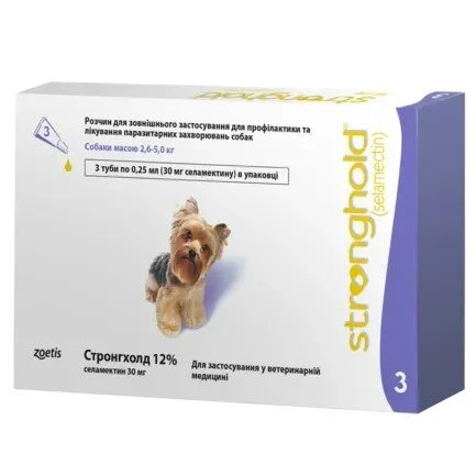 Стронгхолд 12% краплі від паразитів для собак 2,6-5 кг