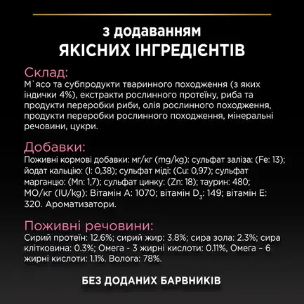 Вологий корм PRO PLAN Delicate Digestion для дорослих котів з чутливим травленням шматочки у підливці з індичкою 85 г: додаткове фото 9