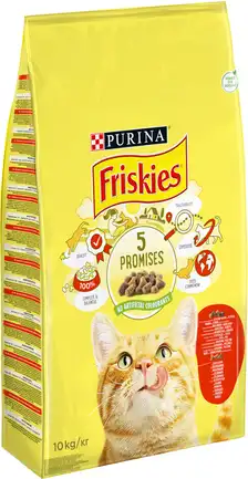 Сухий корм FRISKIES для дорослих котів з яловичиною, куркою і овочами 10 кг: додаткове фото 2