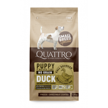 Quattro Puppy Duck Small Breed для цуценят, вагітних та лактуючих самок дрібних порід з качкою 7 кг