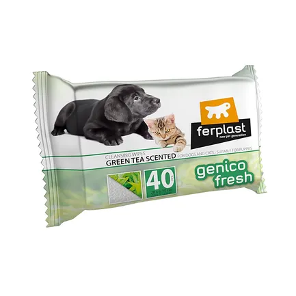 Ferplast GENICO FRESH DOG/CAT THE&#039; x40 Очищуючі вологі серветки