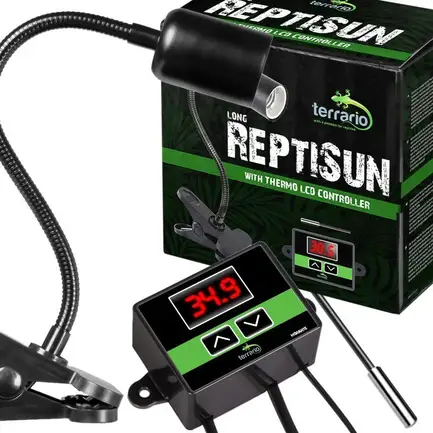 Світильник довгий з затискної ручкою і термостатом Terrario Long ReptiSun Temperature Control 200W: додаткове фото 6