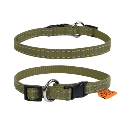 Нашийник Dog Extreme з нейлону регульований (ширина 14мм, довжина 23-35см) хакі: додаткове фото 2