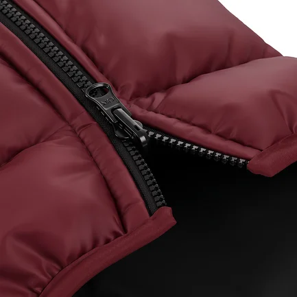 Курточка для собак WAUDOG Re-clothes двостороння, M40, A 38-40, B 63-66, C 39-42, бордовий: додаткове фото 3